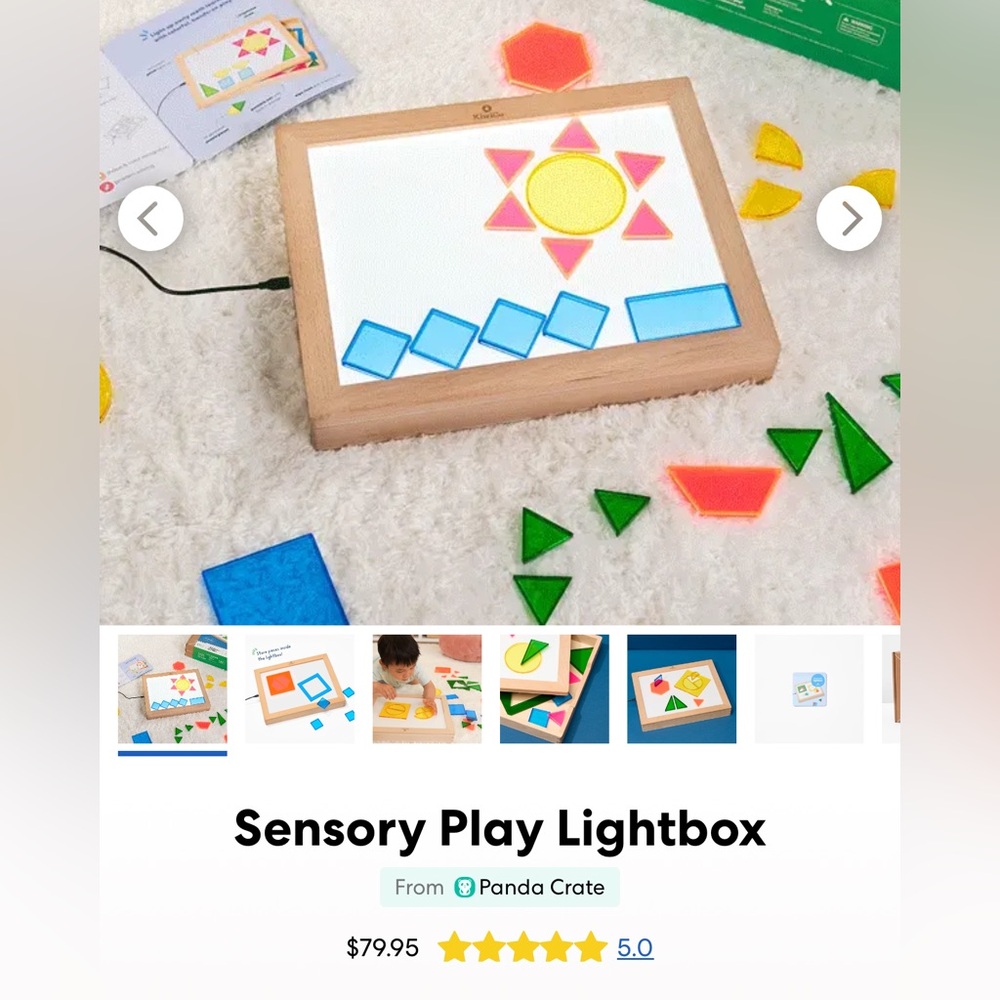 Kiwico Sensory Play Lightbox Interactive with Colorful Shapes